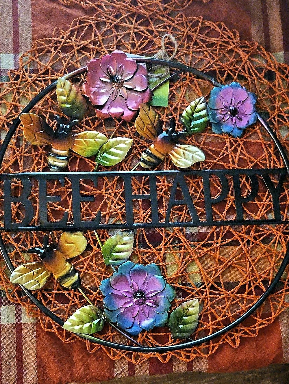 Bee Happy Floral Wall Decor